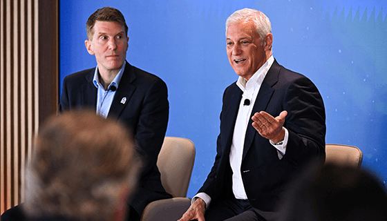 Manus Costello (L) and Bill Winters on Day 1 of the 2026 Standard Chartered Investor Event.