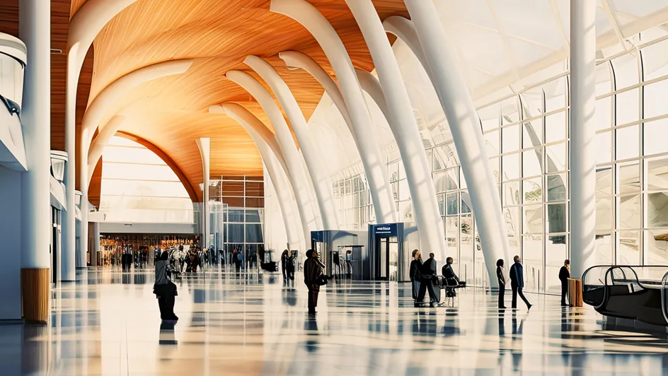 An airport atrium.