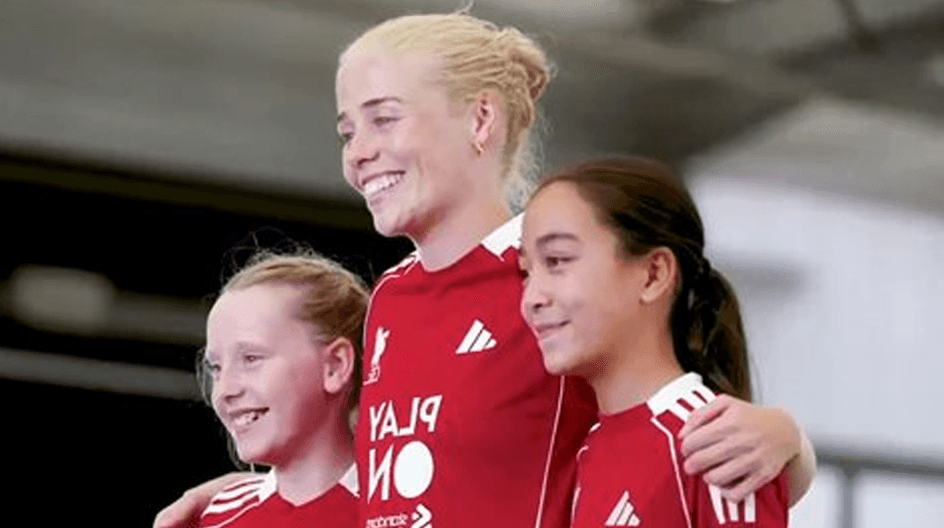 LFC players pose with friends.