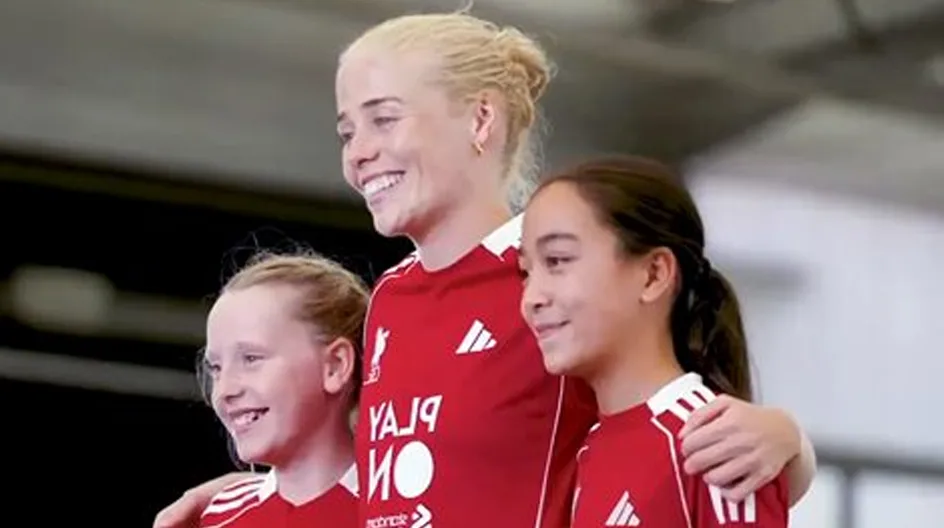 LFC players pose with friends.