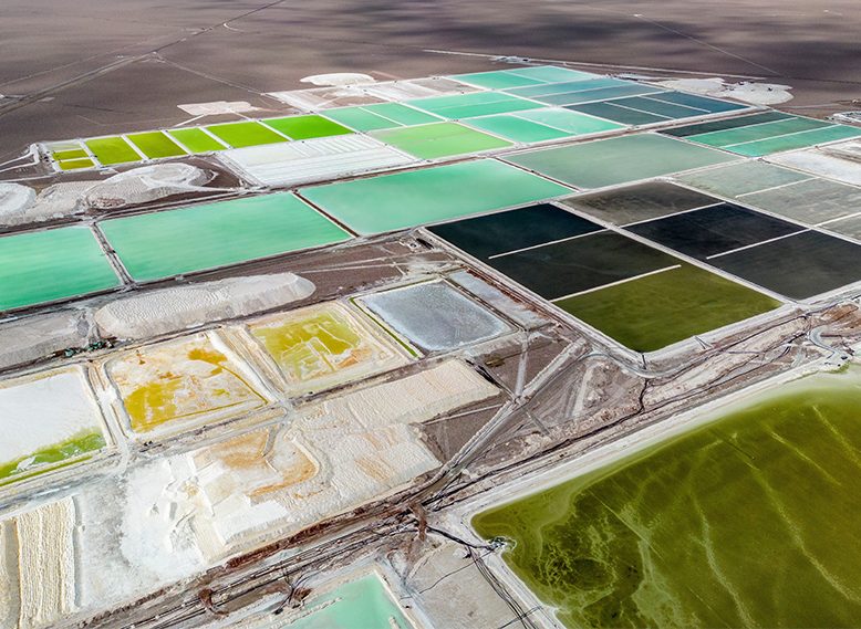 Lithium pools in Chile.