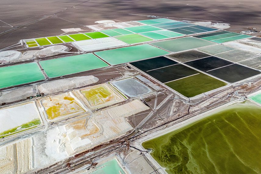 Lithium pools in Chile.
