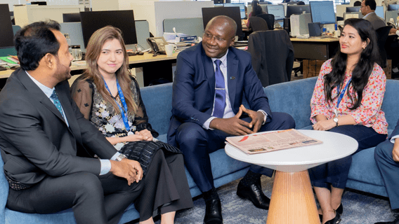 Idrissa Kamara in a meeting