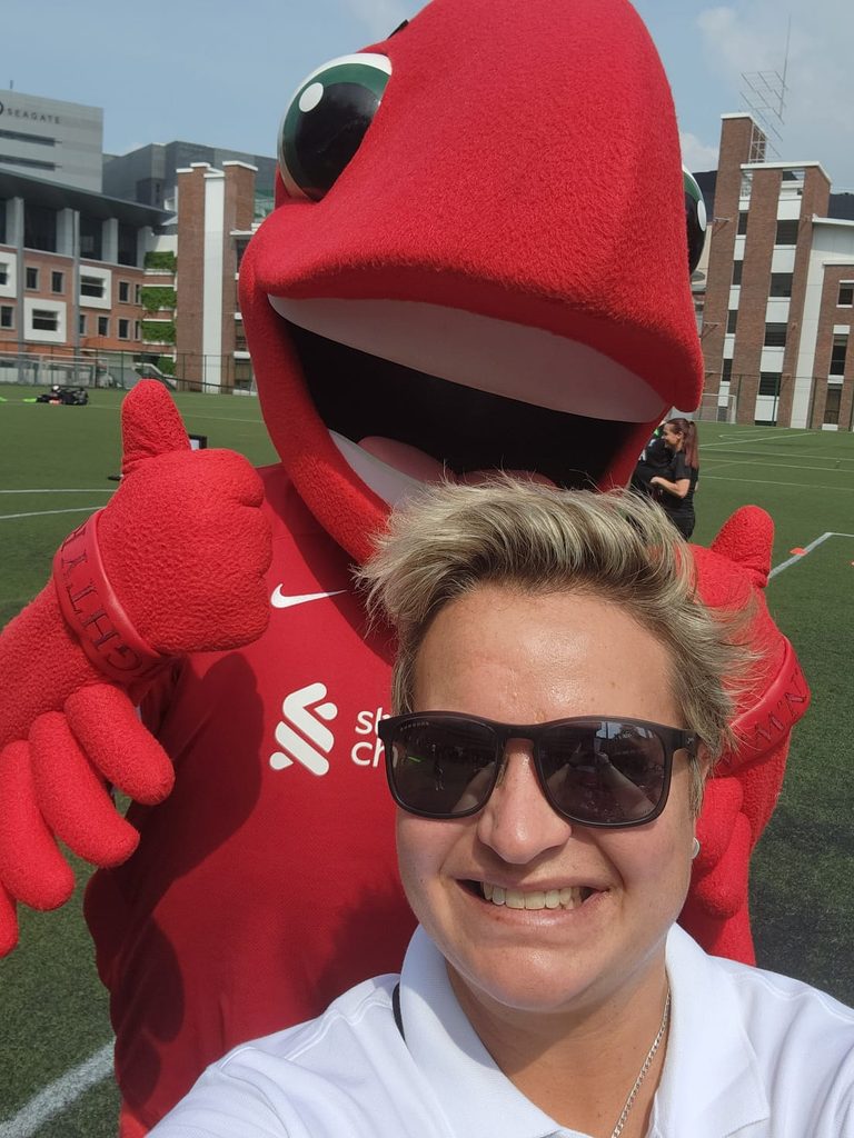 Mighty Red and Sam LFC soccer clinic