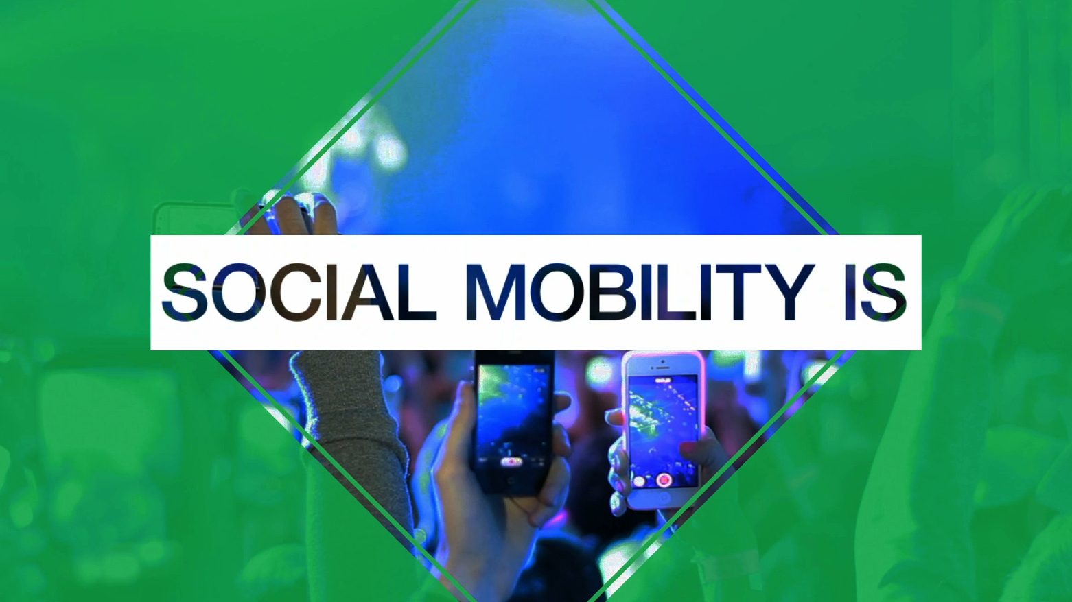Graphic showing hands holding up mobile phones