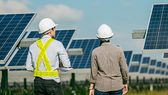 two men on solar farm