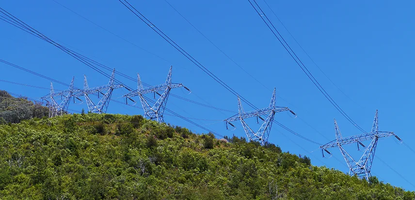 Power lines in Australia.