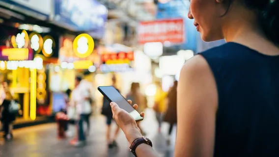 Young woman using smartphone