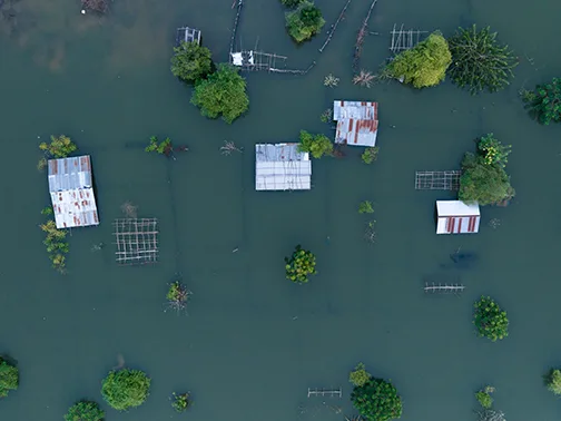 flooded houses