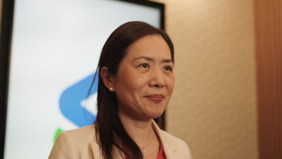 A lady smiling