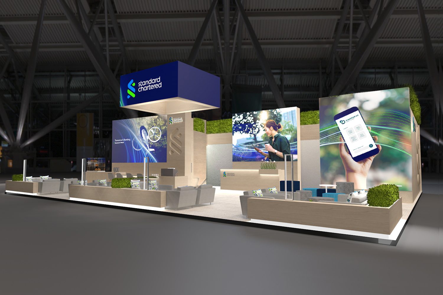 rendered image of SC booth at Sibos 2025