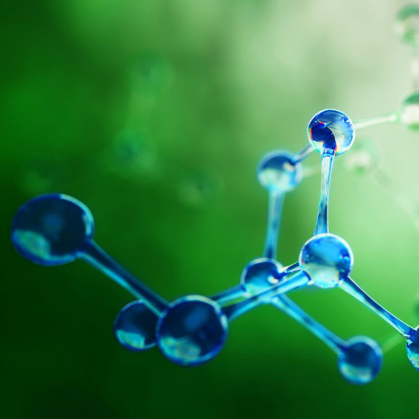 macro image of molecules