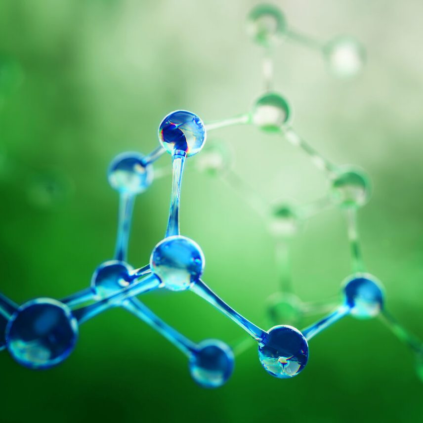 macro image of molecules