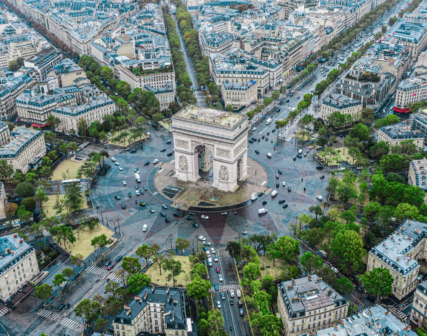A birdseye view of a city