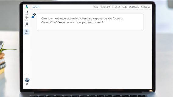 A screengrab of the SC GPT interface with a question popping up.