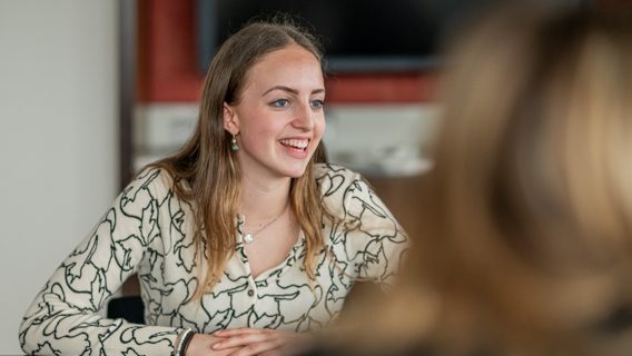 A person sitting at a table