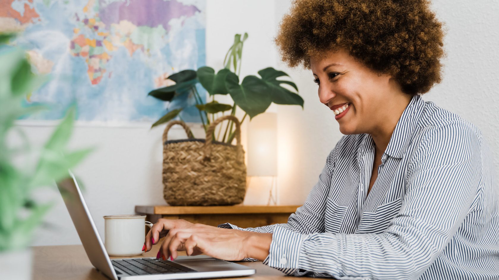 A woman using her laptop