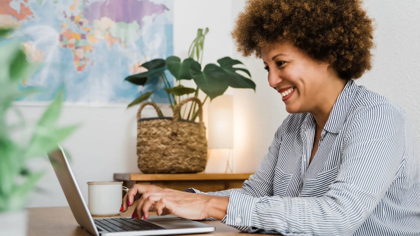 A woman using her laptop
