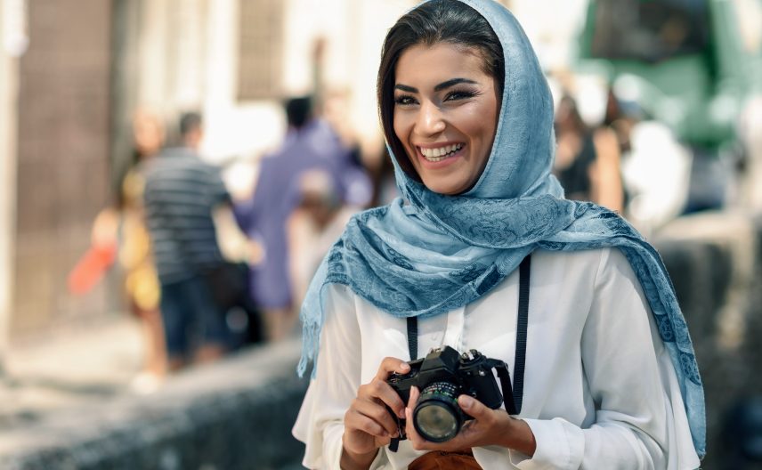 woman with camera