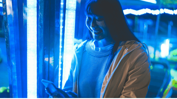 Woman looking at phone