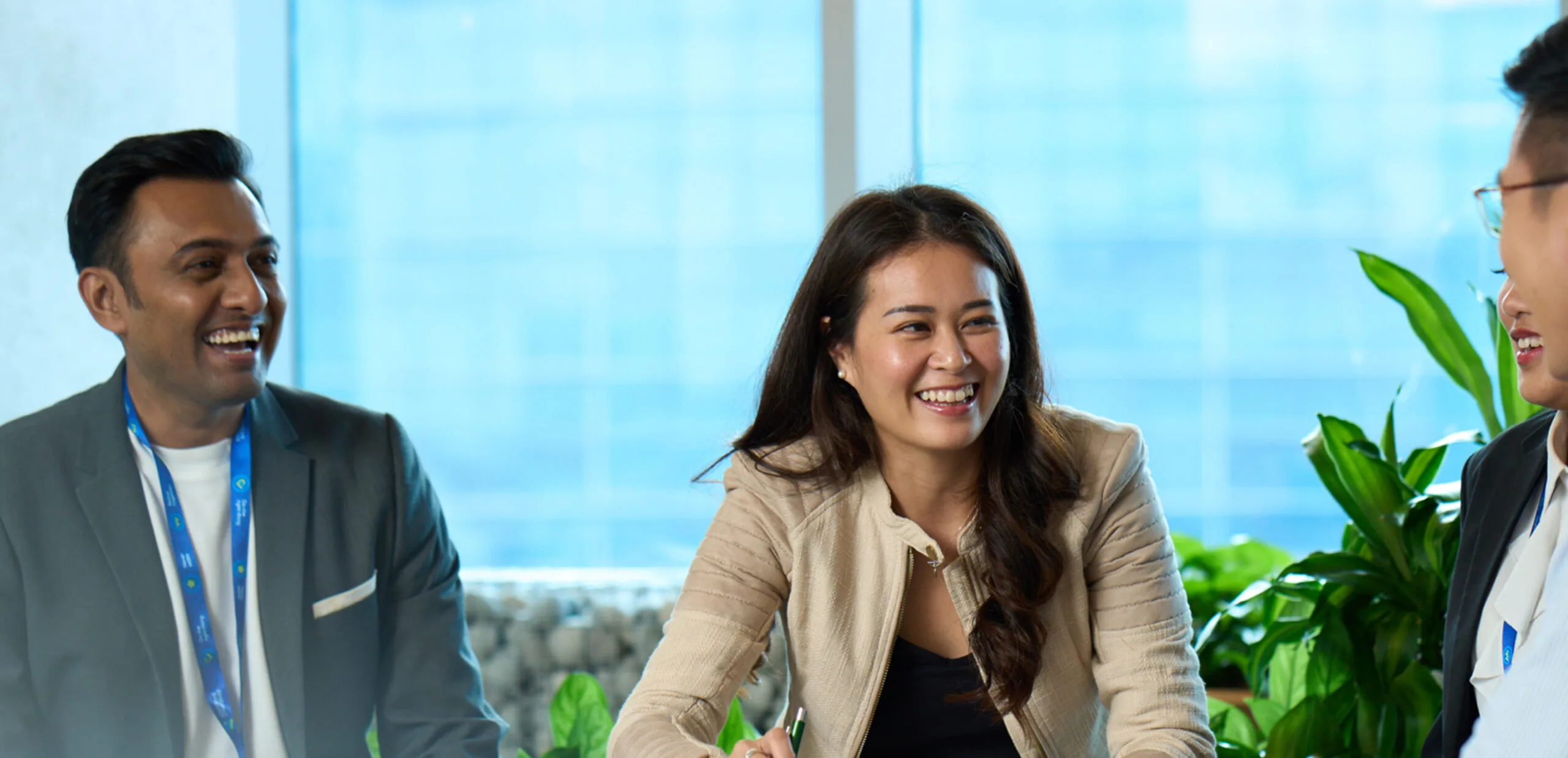 Smiling colleagues