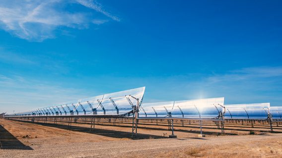 Solar panels on a field