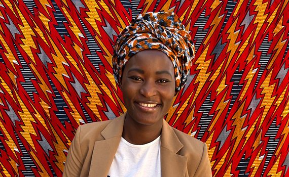 A smiling woman