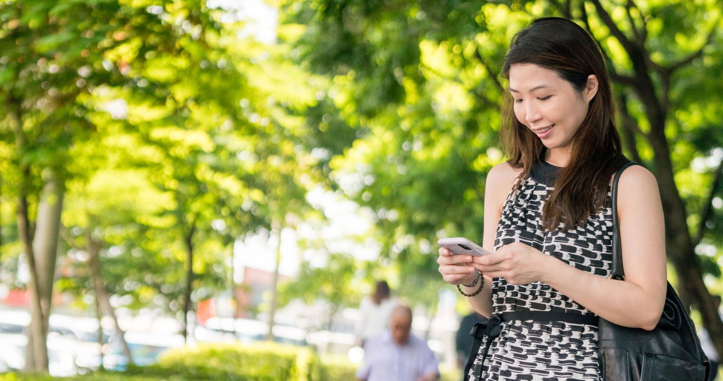 Customer using Straight2Bank app