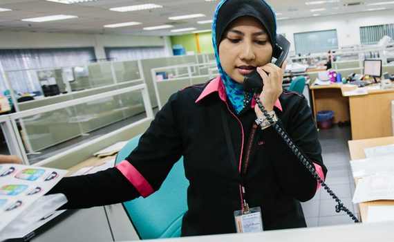 Lady on phone speaking to suppliers