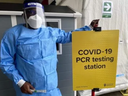 Jamel at COVID-19 testing station