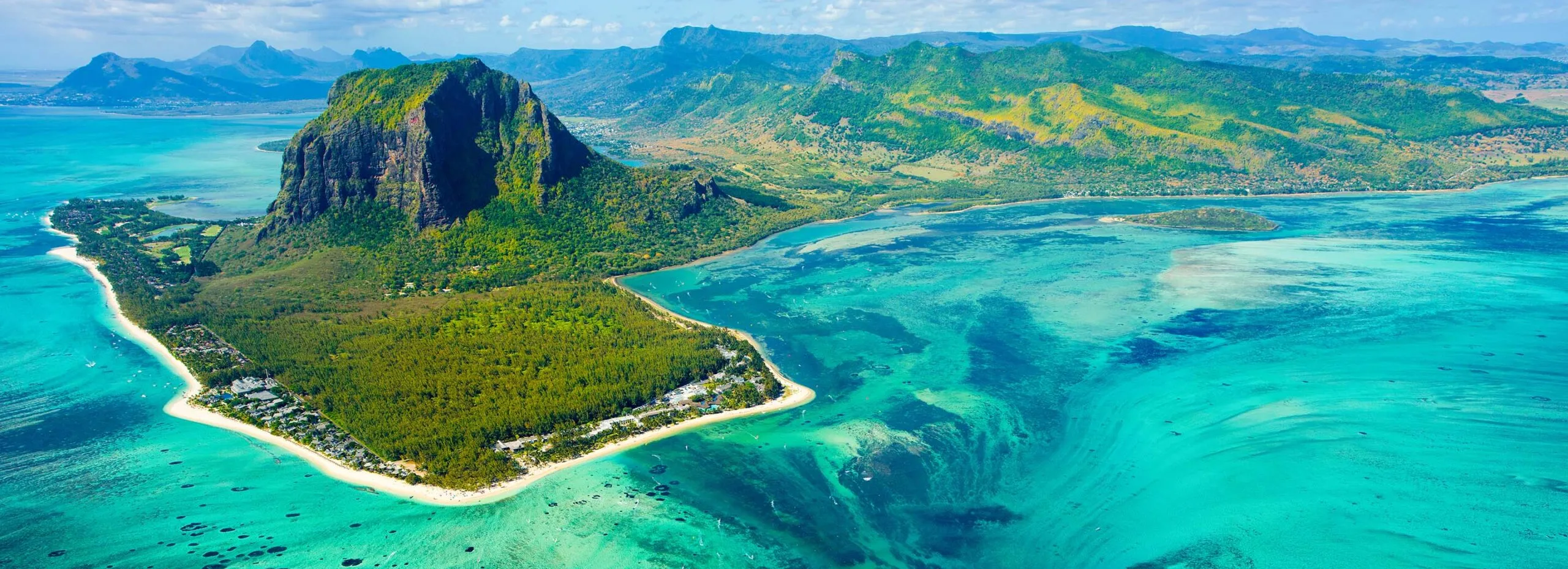 The coastline of Mauritius.