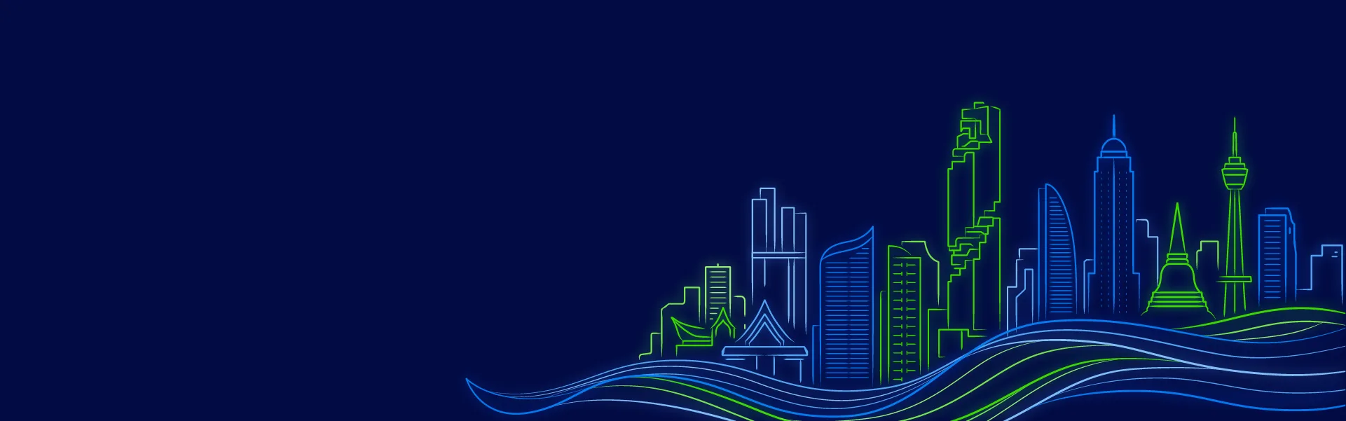illustration of bangkok skyline