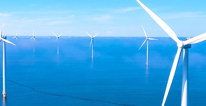 wind turbines located in sea