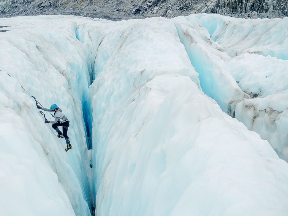 Raha Moharrak ice climbing