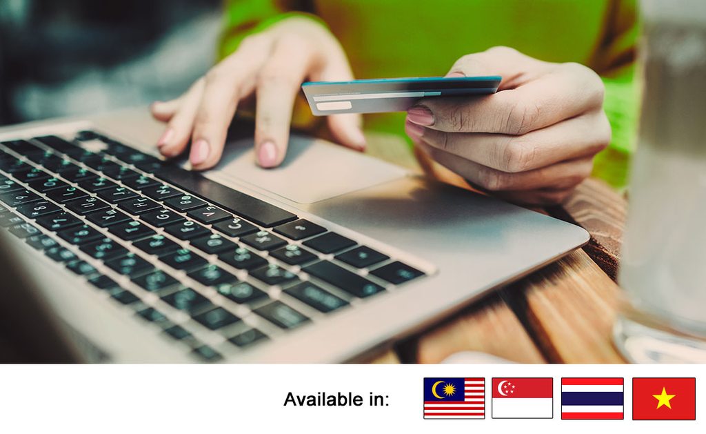 digital payment with country flags