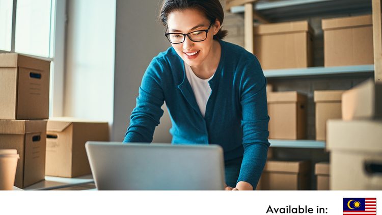 woman using laptop