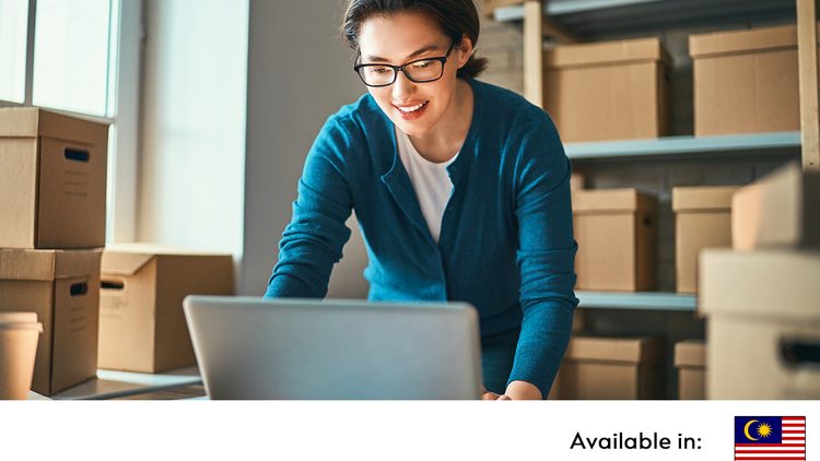 woman using laptop