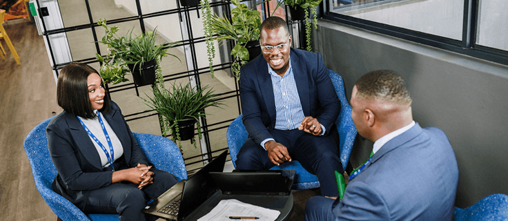 group of people talking