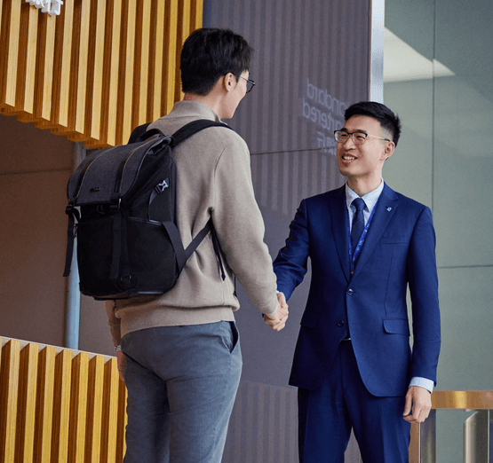 Two colleagues shaking hands
