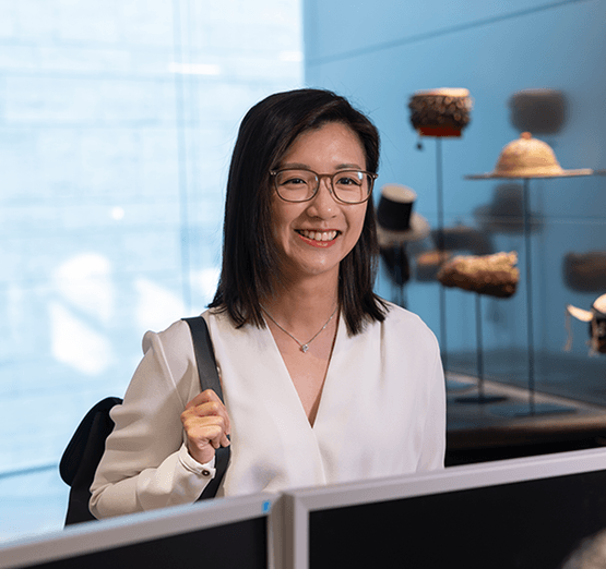 Employee arriving in the office