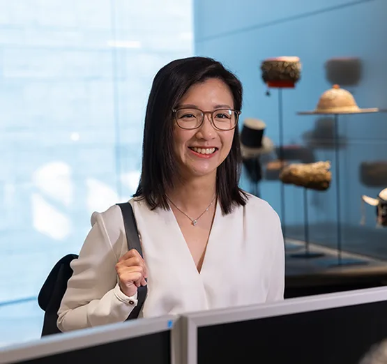 Employee arriving in the office