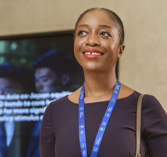 Woman employee in the reception