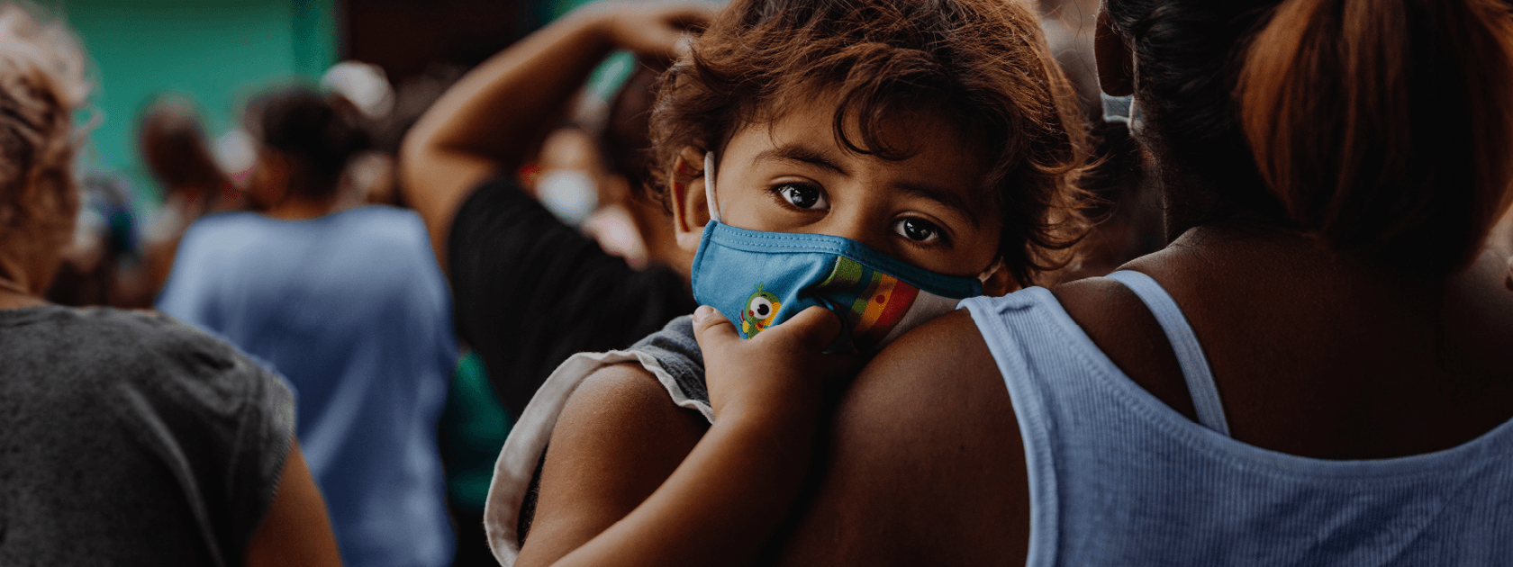 Child wearing a  mask