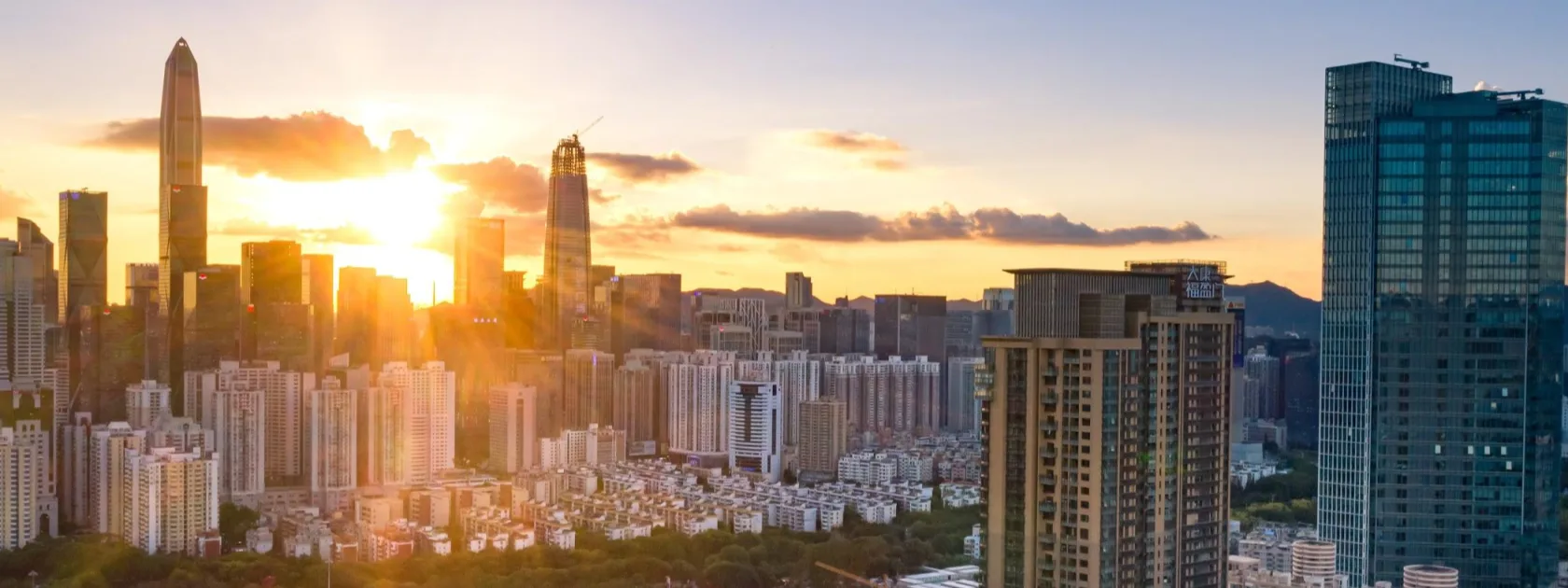 Sky view of a city