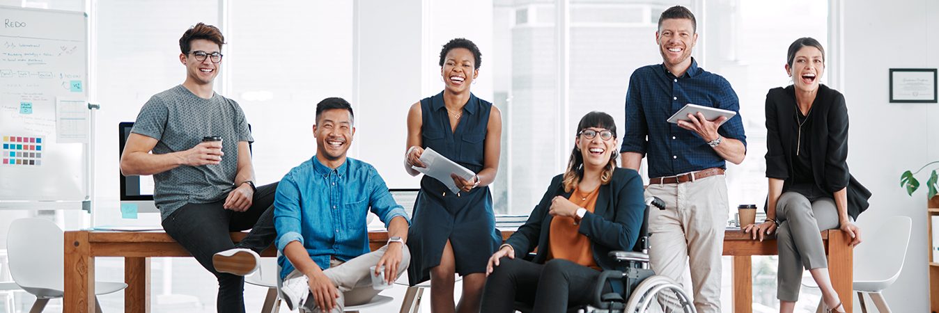 people laughing together indoors