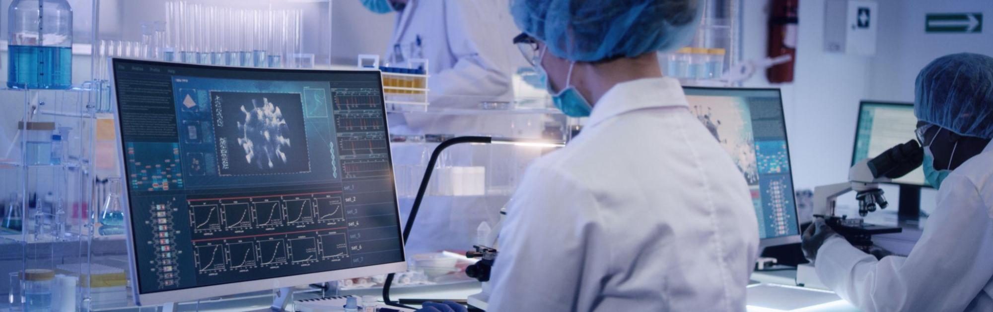 Woman working in a biology laboratory
