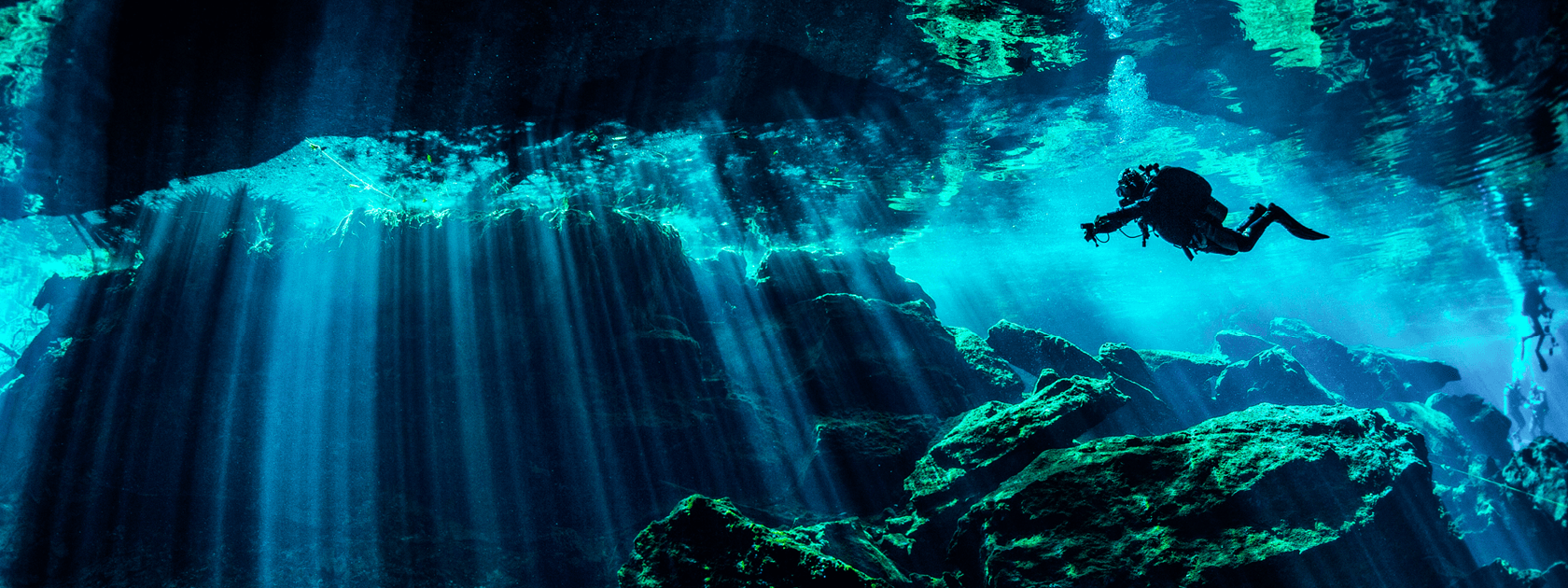Deep sea diver underwater