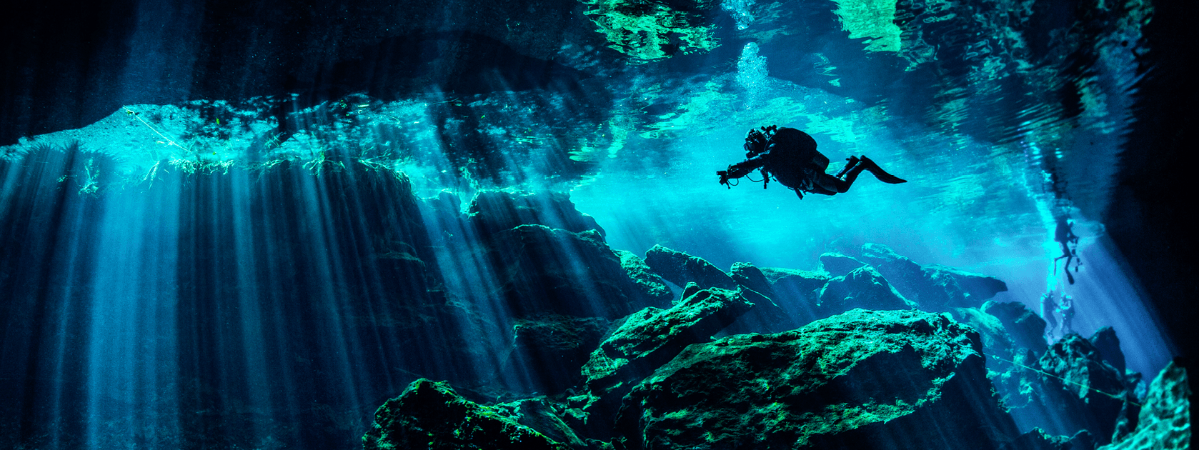 Deep sea diver underwater