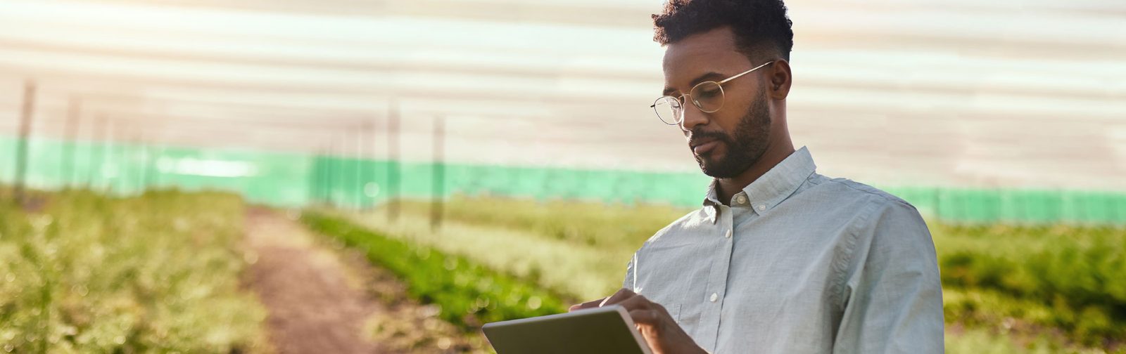 A man holding a tablet