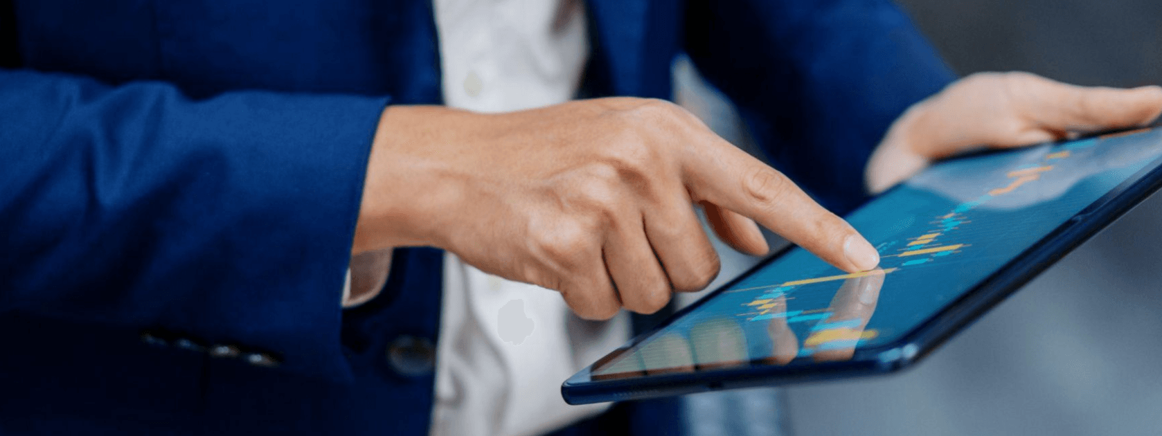Man holding an ipad